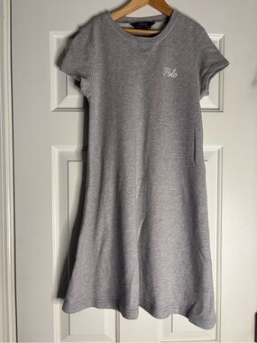 Polo Ralph Lauren Grey Casual Sweatshirt Dress Girls Size 12-14
